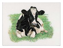 Набор для вышивания "Корова", канва лён 32 ct