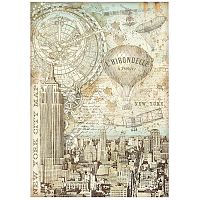 Бумага рисовая Sir Vagabond Aviator New York city map  STAMPERIA DFSA4700