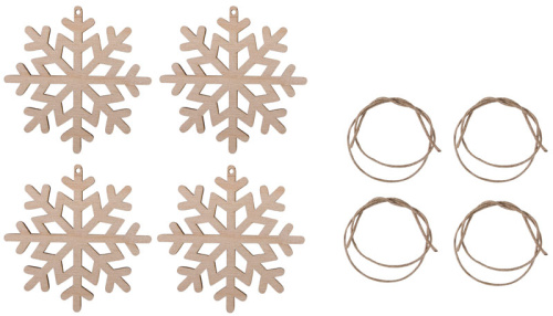 Декоративная подвеска Снежинка с джутовым шнуром RAYHER 46330000 фото