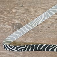 Лента атласная на картонной мини-катушке "Зебра принт"