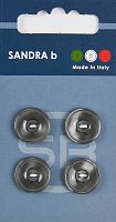 Пуговицы Sandra 4 шт на блистере серый CARD191