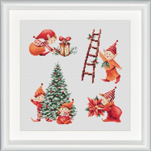 Набор для вышивания Рождественские гномы канва Aida 14 ct Dutch Stitch Brothers DSB017A смотреть фото