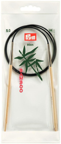 Спицы круговые Bamboo с гибкой фиолетовой леской 5 мм 80 см Prym 221508