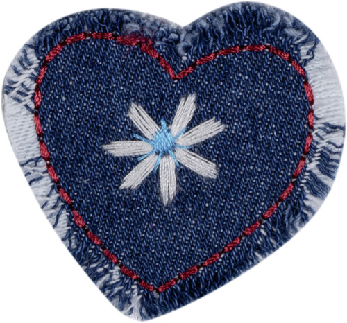 Фото термоаппликация голубое сердце со звездой  hkm 42928 на сайте ArtPins.ru
