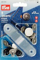 Джинсовые кнопки пластик латунь нержавеющие 17 мм состаренного серебра 8 шт Prym 622210