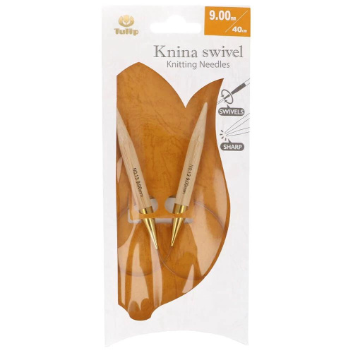 Спицы круговые укороченные Knina Swivel 9 мм 40 см бамбук натуральный Tulip KS-400900