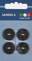 Пуговицы Sandra 4 шт на блистере черный CARD149