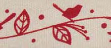 Лента хлопковая на картонной мини-катушке Птички на ветке - VR15.065