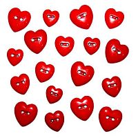 Пуговицы декоративные CC Red: Hearts 1177306