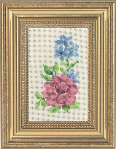 Набор для вышивания Роза и голубые цветы  Permin 13-1136 смотреть фото