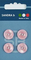Пуговицы Sandra 4 шт на блистере розовый CARD048
