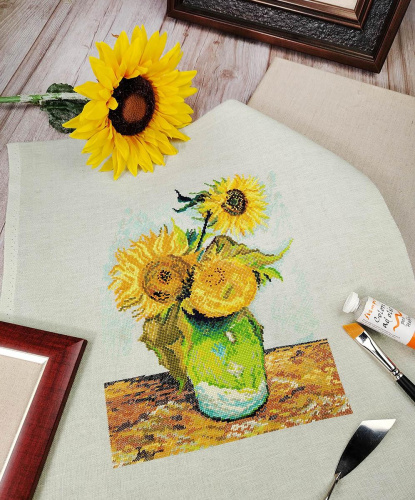 Набор для вышивания Подсолнухи по мотивам картины Ван Гога Марья Искусница 06.002.80 смотреть фото фото 6