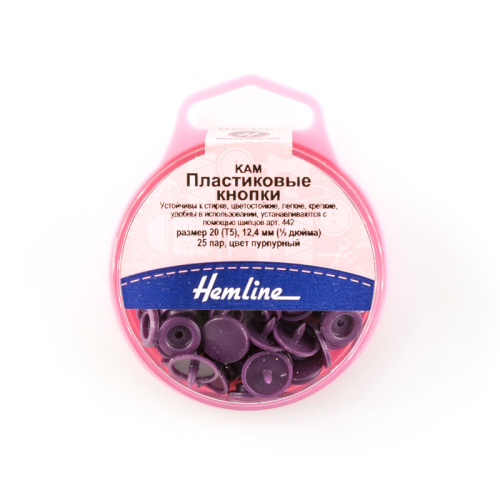 Фото кнопки пластиковые 12.4 мм цвет пурпурный hemline 443.purple на сайте ArtPins.ru