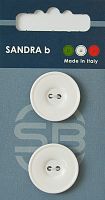 Пуговицы Sandra 2 шт на блистере белый CARD021