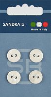 Пуговицы Sandra 4 шт на блистере белый CARD009