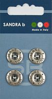 Пуговицы Sandra 4 шт на блистере серебряный CARD197