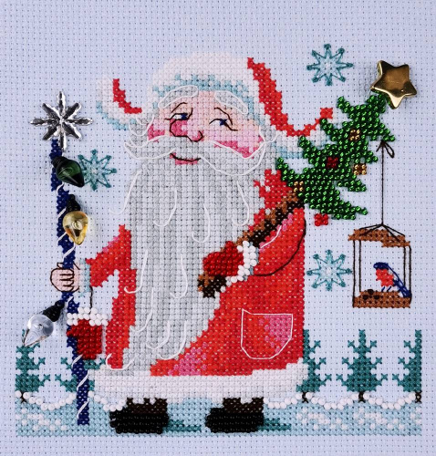 Набор для вышивания  Дед Мороз и снегирь  Марья Искусница 13.003.45 смотреть фото
