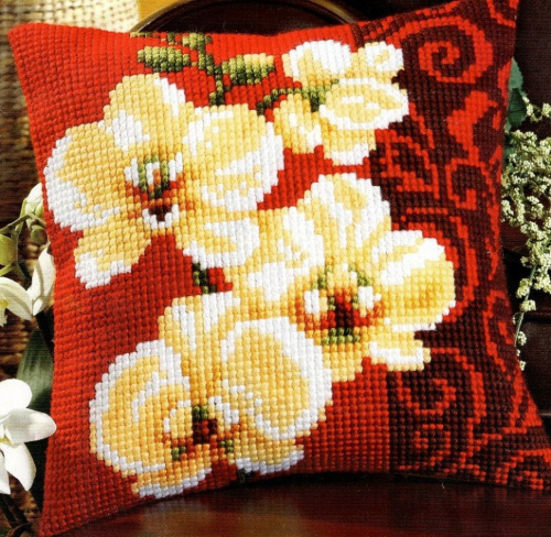 Набор для вышивания подушки Белая орхидея VERVACO PN-0008790 смотреть фото