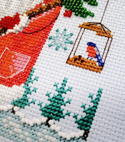 Набор для вышивания  Дед Мороз и снегирь  Марья Искусница 13.003.45 смотреть фото фото 2