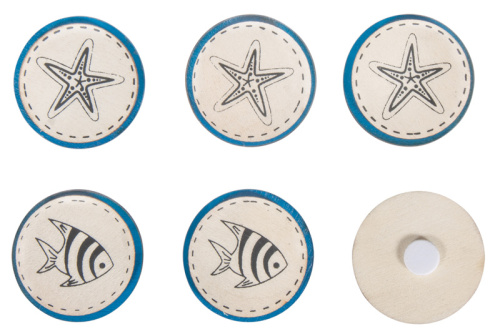 Набор декоративных самоклеющихся дисков  Рыбка  морская звезда.  46192000 фото