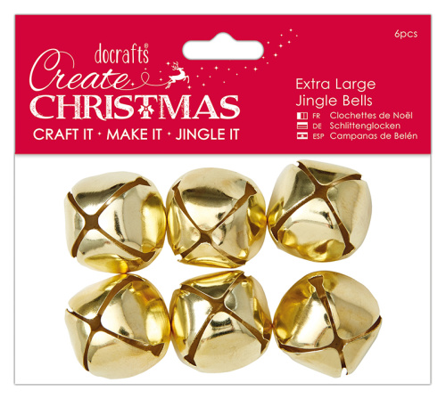 Набор бубенчиков  очень больших Create Christmas  золотой Docrafts PMA356908 фото