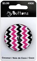 Пуговица My Buttons - Coconut Pink & Black Chevron Blumenthal Lansing 630004906