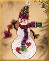 Набор для вышивания бисером "Снеговик с сердечком"