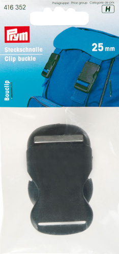 Пряжка-застежка пластик для сумок рюкзаков 25 мм черный 1 шт Prym 416352