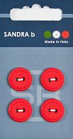Пуговицы Sandra 4 шт на блистере красный CARD057