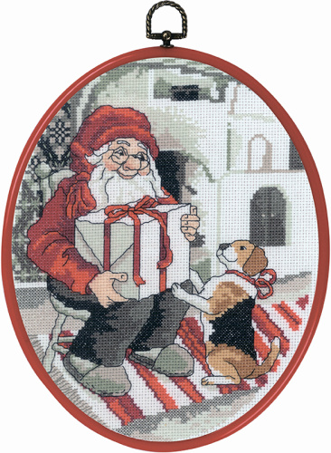 Набор для вышивания Санта и пёс Permin 92-0620 смотреть фото