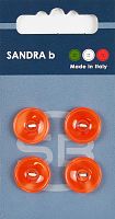 Пуговицы Sandra 4 шт на блистере оранжевый CARD042