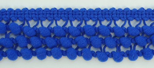 Фото тесьма с помпонами трехрядная цвет королевский синий cmm sew & craft 6000/3/28 на сайте ArtPins.ru