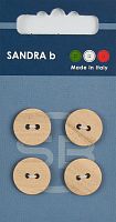 Пуговицы Sandra 4 шт на блистере деревянный CARD239