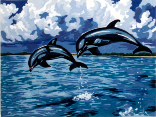 Канва жесткая с рисунком Дельфины SOULOS 40.115 смотреть фото