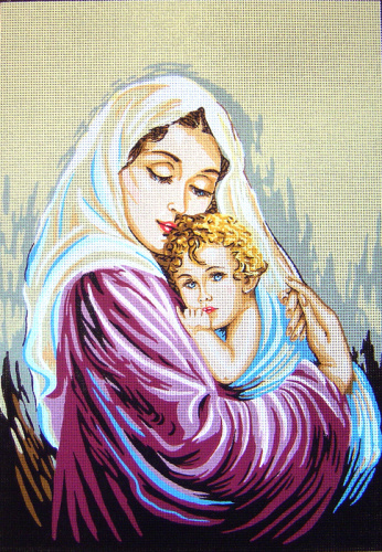 Канва жесткая с рисунком Мать и дитя - 14.823 смотреть фото