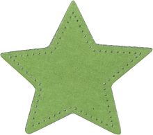 Термоаппликация Замшевая звезда маленькая зелёная  HKM 43172