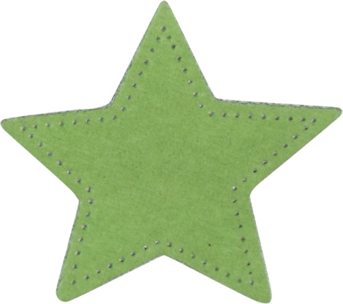 Фото термоаппликация замшевая звезда маленькая зелёная  hkm 43172 на сайте ArtPins.ru
