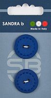 Пуговицы Sandra 2 шт на блистере королевский синий CARD119