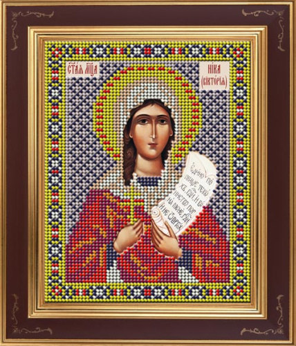 Икона Святая мученица Ника Виктория набор для вышивания бисером Galla Collection М275 смотреть фото