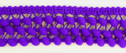 Фото тесьма с помпонами трехрядная фиолетовая cmm sew & craft 6000/3/56 на сайте ArtPins.ru