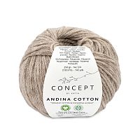 Пряжа Andina Cotton 73%  органический хлопок 18% супертонкая альпака 9% полиамид 50 г 130 м KATIA 1323.51