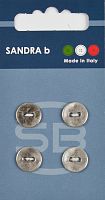 Пуговицы Sandra 4 шт на блистере серебряный CARD194