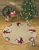 Набор для вышивания коврика под ёлку Санта и снеговик