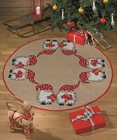 Набор для вышивания коврика под ёлку Рождественские гномы