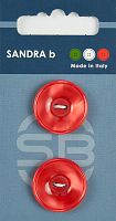 Пуговицы Sandra 2 шт на блистере красный CARD051