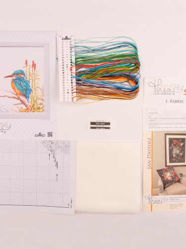 Набор для вышивания Зимородок канва лён 32 ct 18 х 19 см THEA GOUVERNEUR 615 смотреть фото фото 5