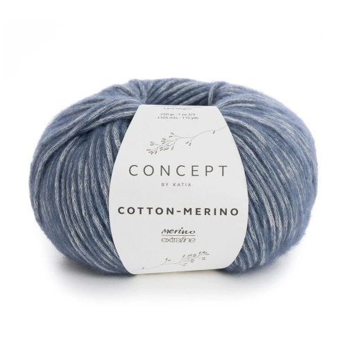 Пряжа Cotton-Merino 70% хлопок 30% мериносовая шерсть 50 г 105 м KATIA 929.115 фото