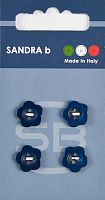 Пуговицы Sandra 4 шт на блистере синий CARD117