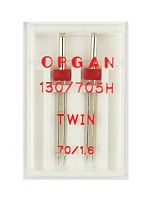 Иглы стандарт двойные № 70/1.6 2 шт. Organ 130/705.70/1,6.2.H