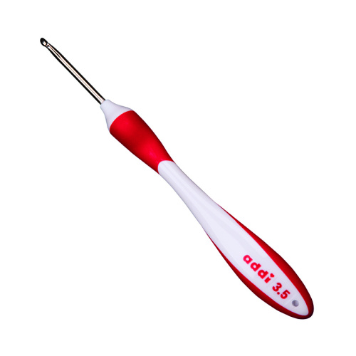 Фото крючок вязальный с эргономичной пластиковой ручкой addiswing maxi №3.5 17 см addi 141-7/3.5-17 дешево